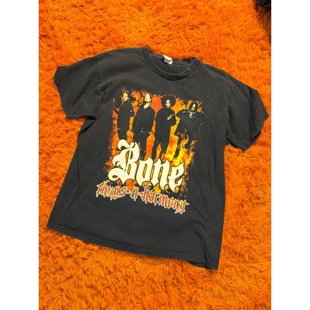 Bone Thugs-N-Harmony Graphic Tee Mens Large Black Rap Hip Hop T-Shirt Tee Styled